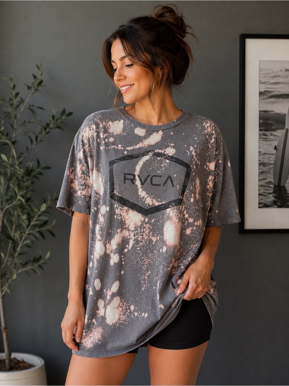 One of a Kind RVCA Reverse Tie Dye Tee | Hand Upcycled by Me